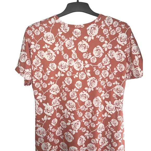 LuLaRoe Maria Floral Maxi Dress Pink & White Short Sleeve Large - Picture 9 of 15